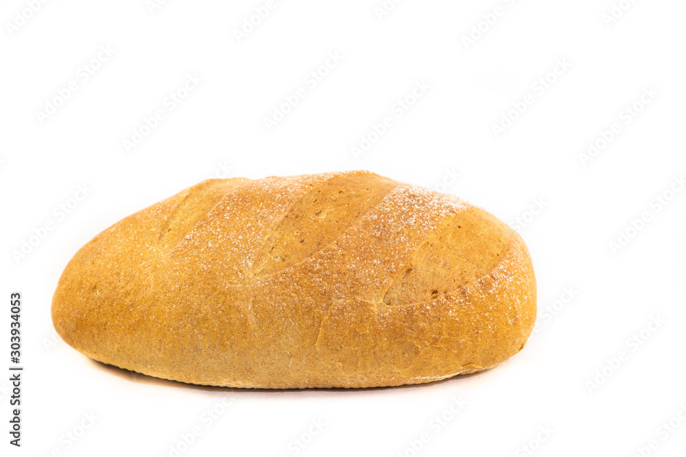 Fresh Homemade bread food from natural flour, good for everyone's breakfast on a white background..