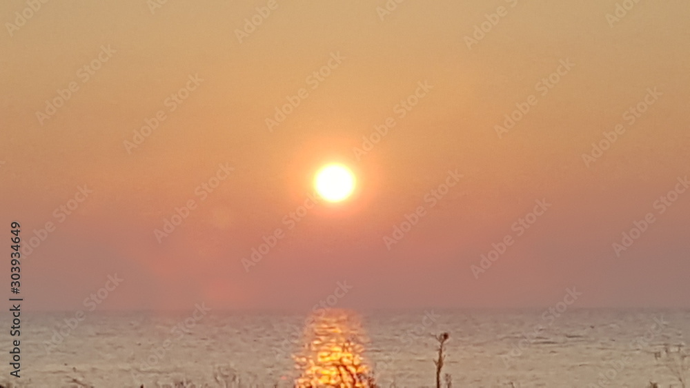 sunset over sea