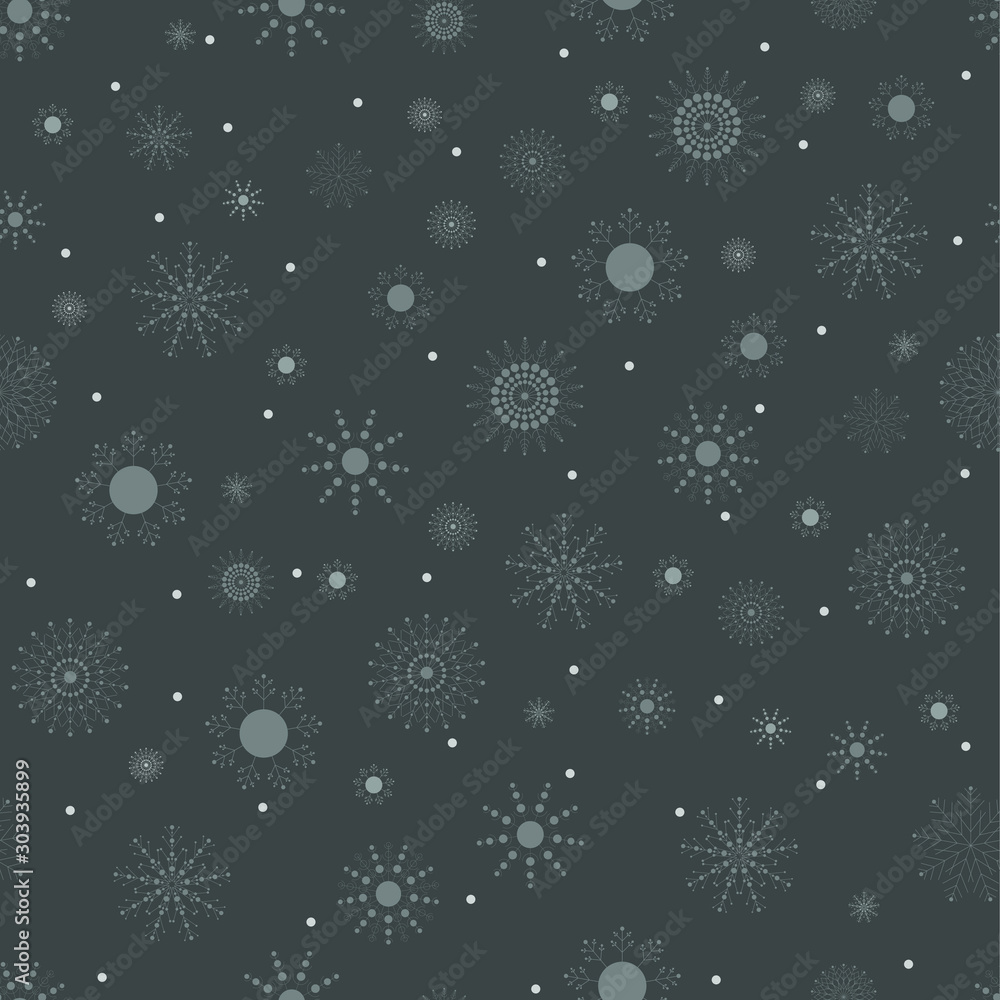 Snowflakes seamless pattern. Vector. Element of a festive decor. Can be used for packaging, gifts, cards. Snowflakes seamless pattern. Vector. Element of a festive decor. Can be used for packaging, gifts, cards.