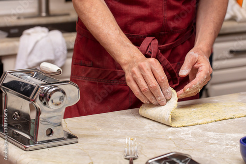 Process of making pasta with herbed pasta dough