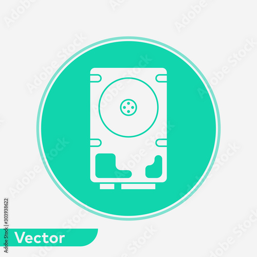 Hard disk vector icon sign symbol