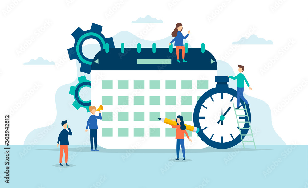 Teamwork concept. Managers analyze the data and organize the workflow. Teamwork concept. Managers analyze the data and organize the workflow.