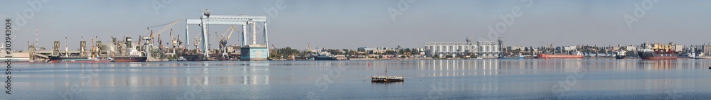 Nikolaev, Ukraine - September 30, 2016: Industrial areas of the shipbuilding yard. Nikolaev, Ukraine - September 30, 2016: Industrial areas of the shipbuilding yard.