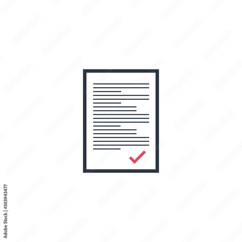 Accepted and verified file, check symbol on paper. Stock Vector illustration isolated on white background. Accepted and verified file, check symbol on paper. Stock Vector illustration isolated on white background.