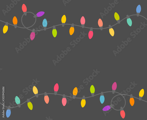 Christmas lights border background.