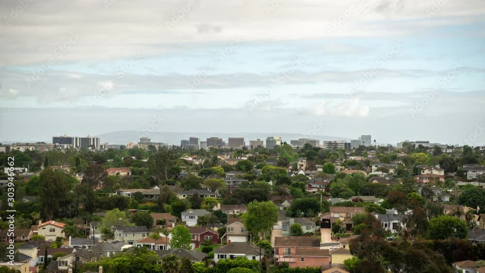 Timelapse planes flying low over neighborhood landing at airport beyond horizon. Timelapse planes flying low over neighborhood landing at airport beyond horizon.