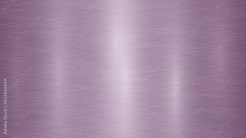 Fototapeta premium Abstract metal background with glares in purple colors