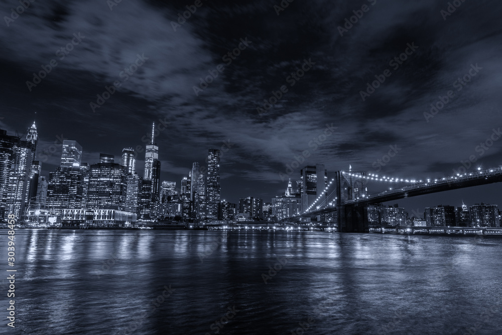 Lower Manhattan by night, NYC