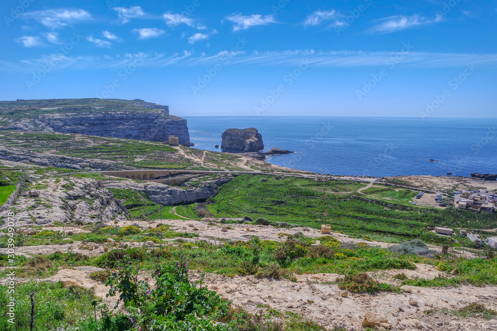 Triq id-Dwejra in San Lawrenz, Gozo Island, Malta