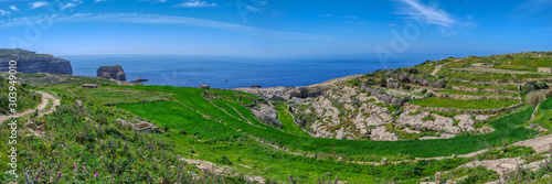 Panorama of San Lawrenz, Gozo Island, Malta