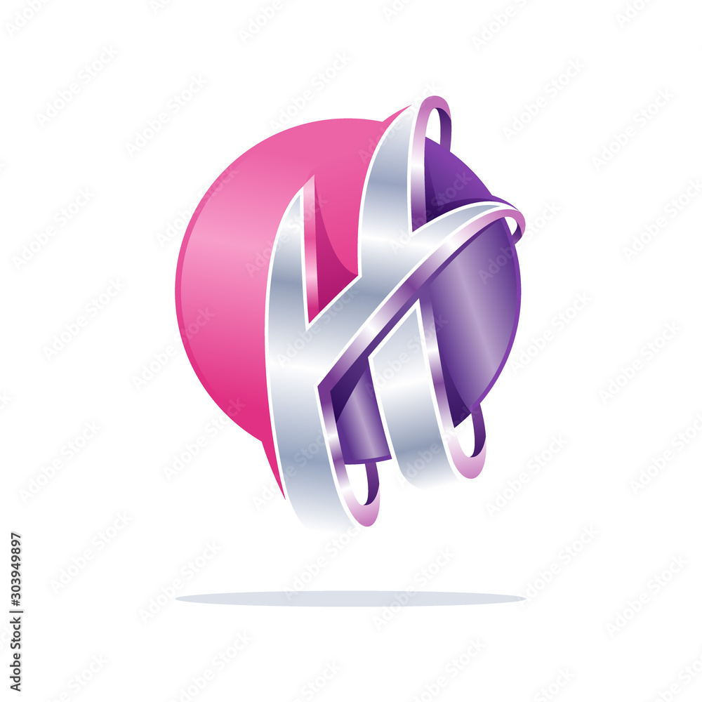 Fototapeta premium Creative abstract letter H digital sphere technology vector logo design template element