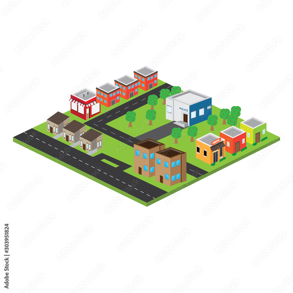 Isolated 3D megalopolis. Skyline of a 3d city - Vector Isolated 3D megalopolis. Skyline of a 3d city - Vector