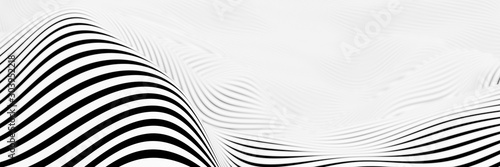 Wallpaper Mural Abstract striped surface, black and white original 3d rendering Torontodigital.ca