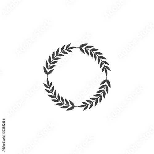 Vector floral wreath with wheat ears. Hand drawn illustration with circle of spikelets isolated on white. Vintage background for bakery design