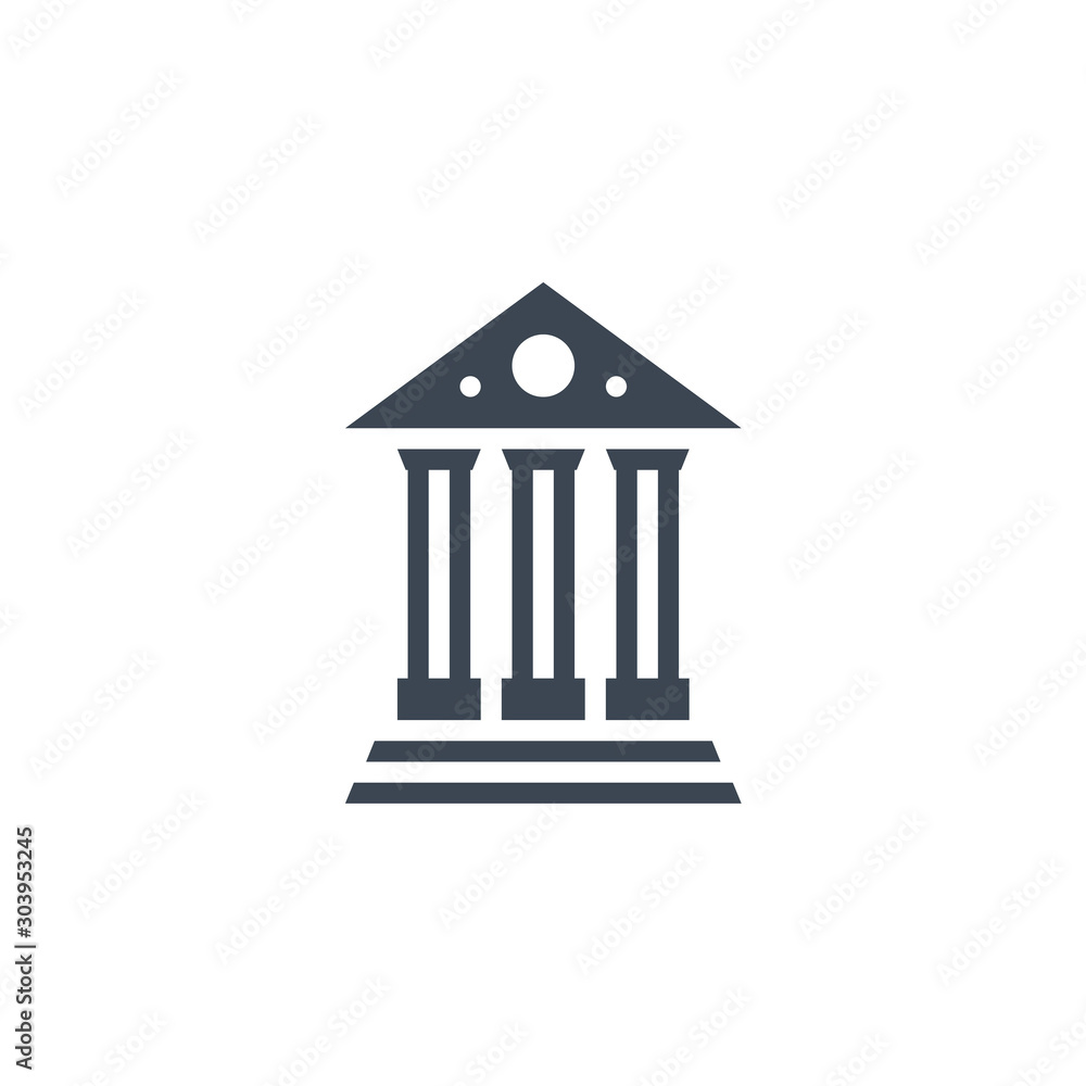 Bank related vector glyph icon.