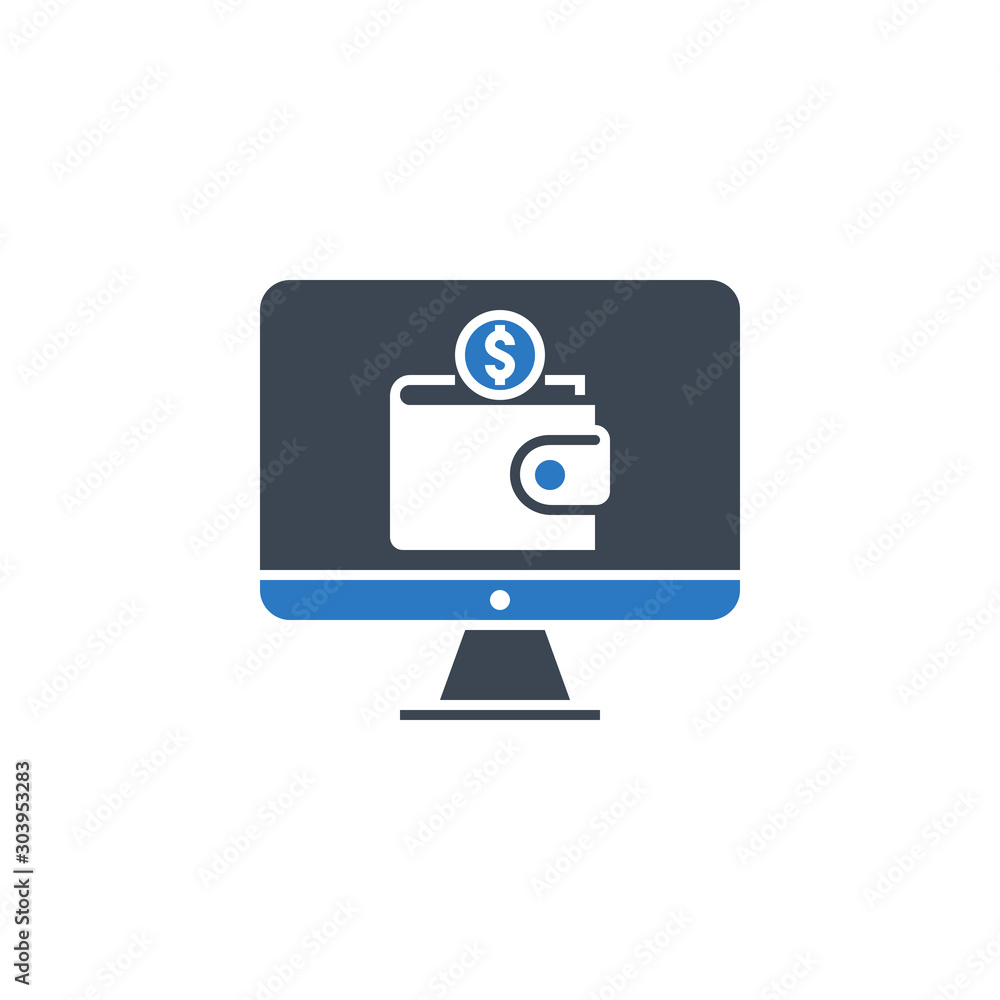 On Wallet related vector glyph icon. On Wallet related vector glyph icon.