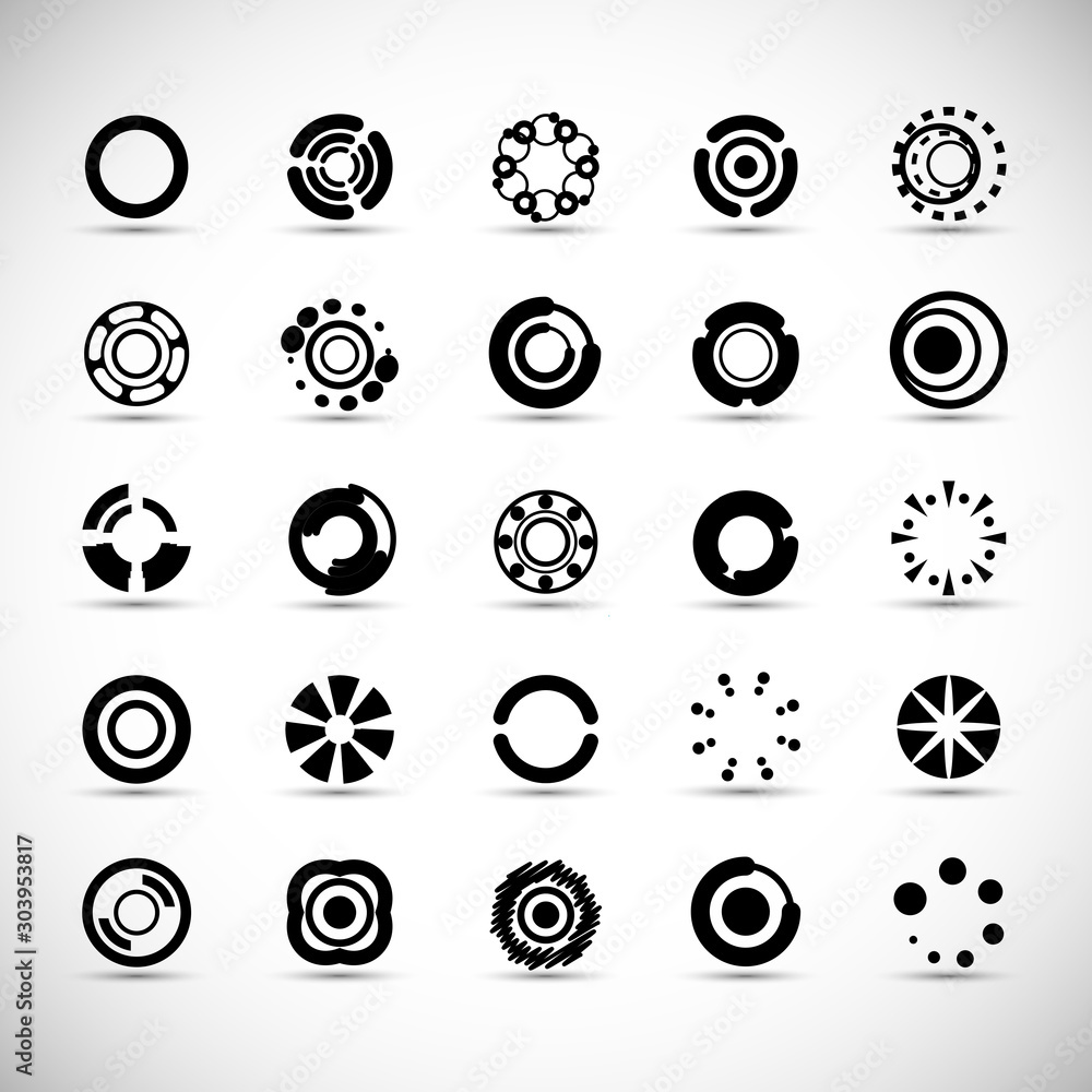 Abstract Circle Icon Set. Vector Isolated On Gray. Abstract Circle For Company Symbol, Dot Logo, Technology Icon And Element Design.Creative Circle Icons For Dot And Tech Logo. Abstract Round Template Abstract Circle Icon Set. Vector Isolated On Gray. Abstract Circle For Company Symbol, Dot Logo, Technology Icon And Element Design.Creative Circle Icons For Dot And Tech Logo. Abstract Round Template