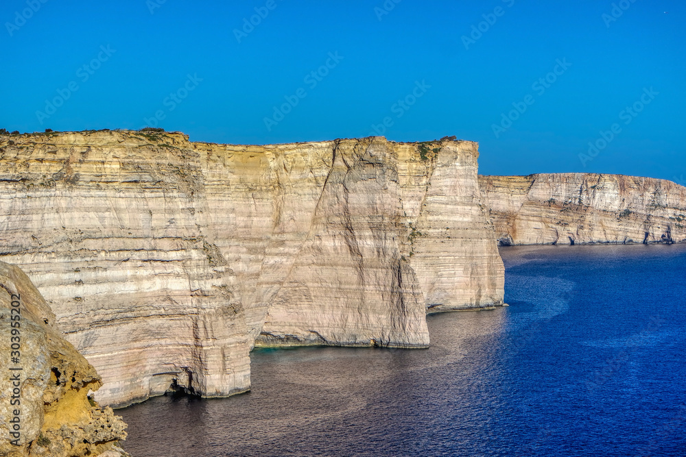Gozo island Ta cenc sanap cliffs, Malta