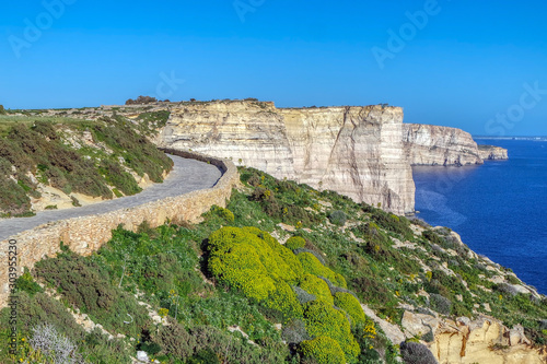Obraz na płótnie Sanap cliffs, Gozo, Malta w salonie