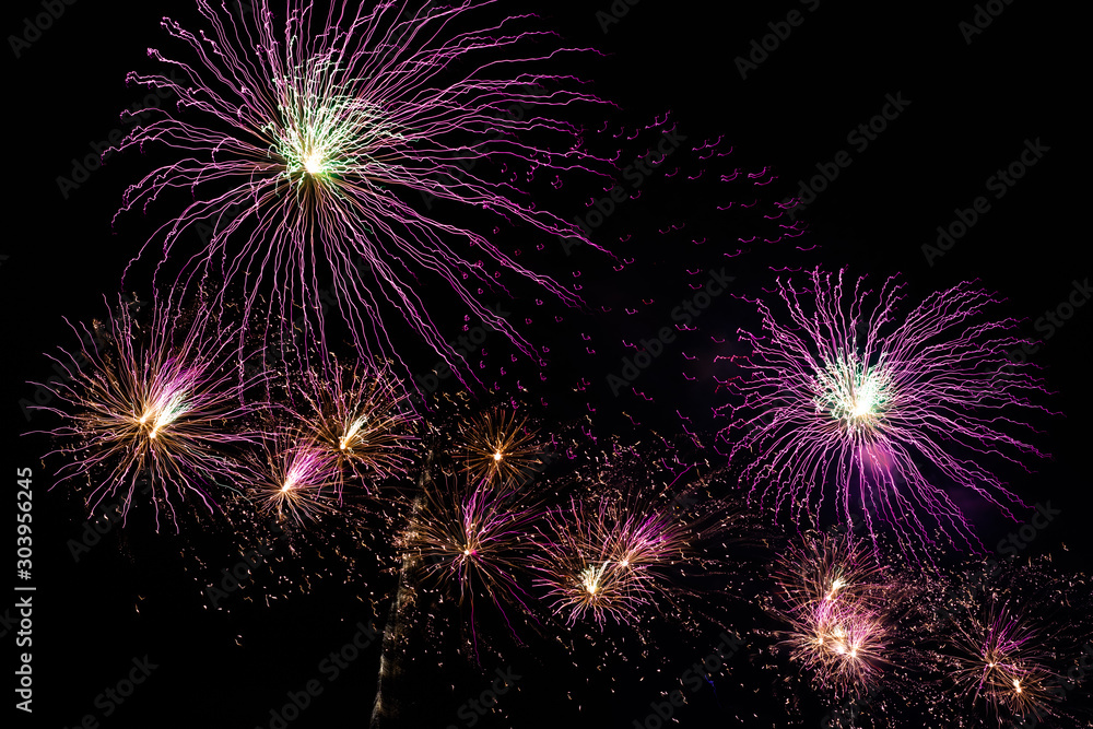 Fototapeta premium Fireworks in the night sky