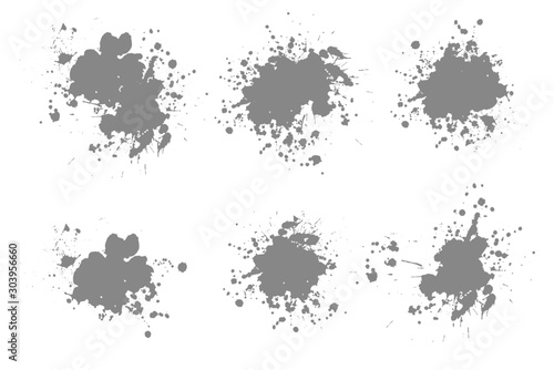 Color ink splashes. Grunge splatters. 