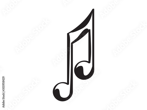 Isolated eighth musical note icon - Vector illustration photo