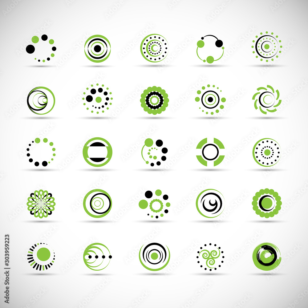 Onr abstract technology circle setting logo Vector Image