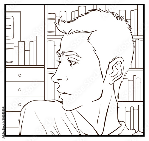 Man portrait.Profile View.