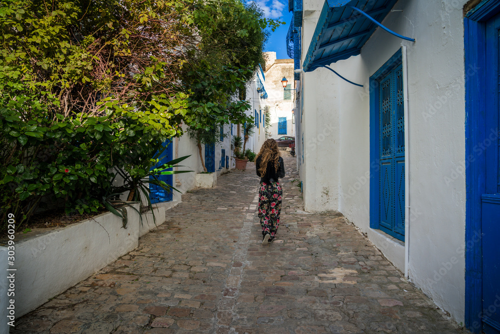 Sidi Bou Said town in Tunisia Known for extensive use of blue and white