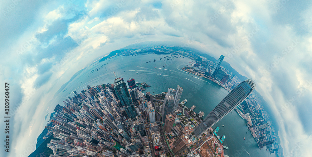 Εκτύπωση καμβά Hong Kong Architectures view from sky