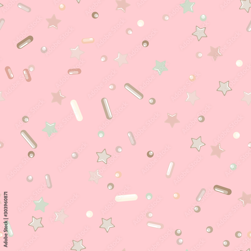 Sprinkle Cupcake Donut Topping. Seamless Pattern Sprinkle Cupcake Donut Topping. Seamless Pattern