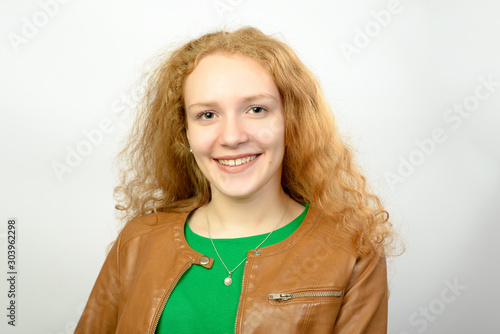 portrait happy young woman isolated