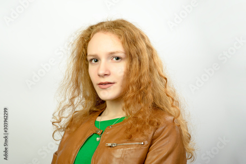 portrait happy young woman isolated