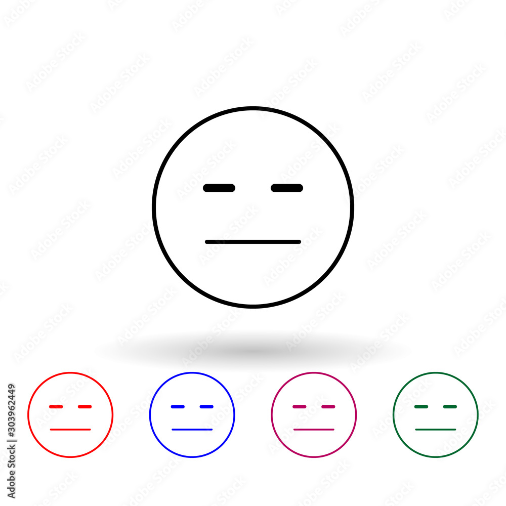 Mistrust multi color icon. Simple thin line, outline vector of emoji icons for ui and ux, website or mobile application Mistrust multi color icon. Simple thin line, outline vector of emoji icons for ui and ux, website or mobile application