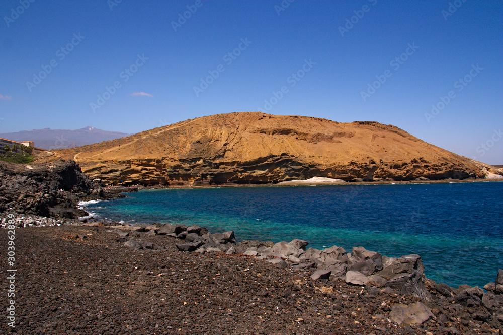 View of the Yellow Mountain south of the island of Tenerife, Spain