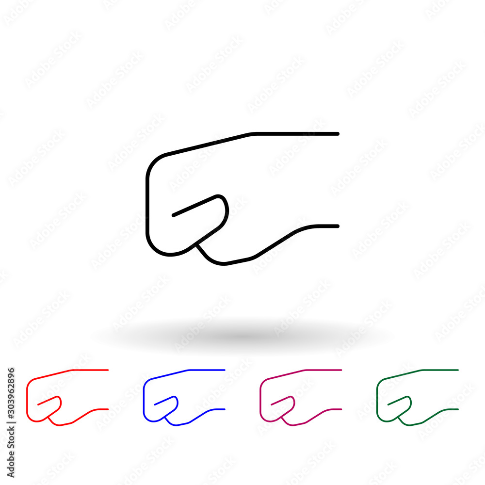 Fist multi color icon. Simple thin line, outline vector of emoji icons for ui and ux, website or mobile application Fist multi color icon. Simple thin line, outline vector of emoji icons for ui and ux, website or mobile application