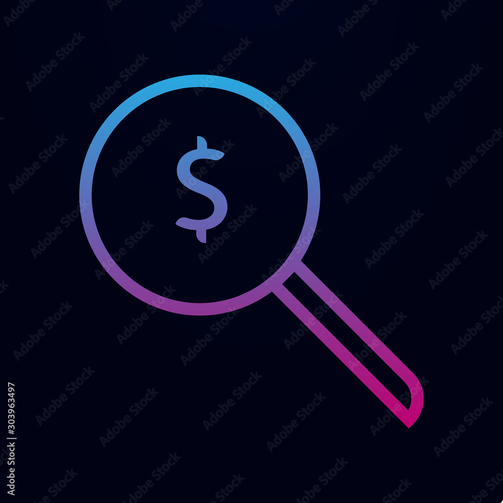 Looking for money nolan icon. Simple thin line, outline vector of finance icons for ui and ux, website or mobile application Looking for money nolan icon. Simple thin line, outline vector of finance icons for ui and ux, website or mobile application