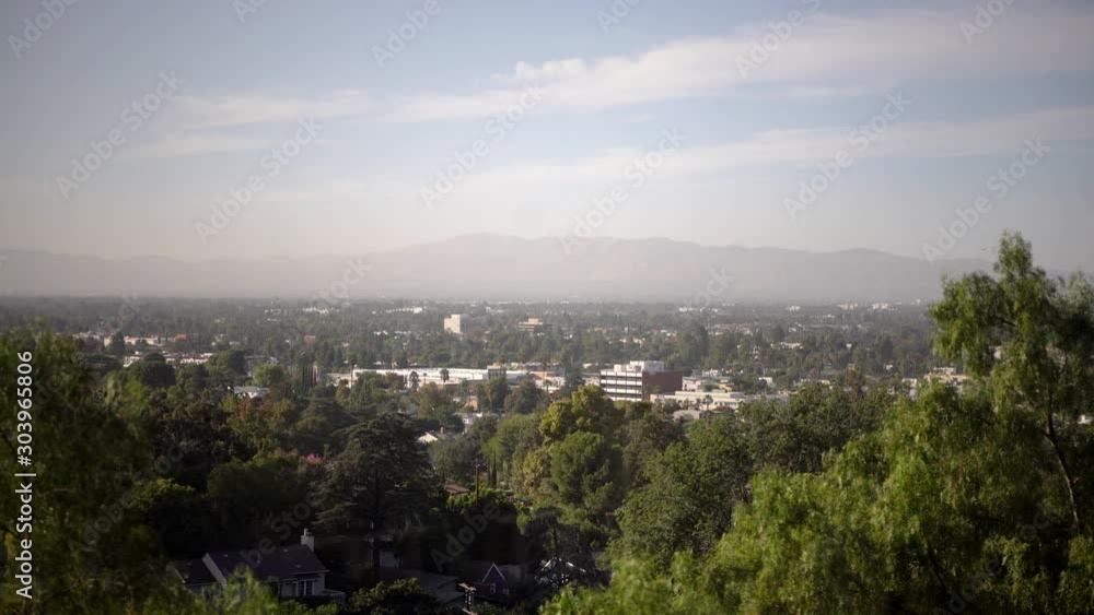 Very foggy smoggy day in the San Fernando Valley as birds fly by the view. Very foggy smoggy day in the San Fernando Valley as birds fly by the view.