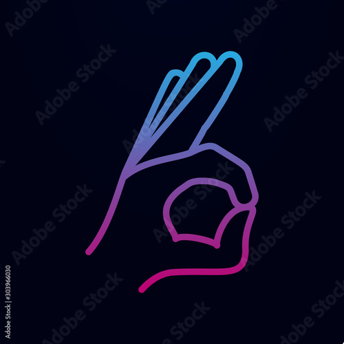 Hand sign all is well nolan icon. Simple thin line, outline vector of hands icons for ui and ux, website or mobile application