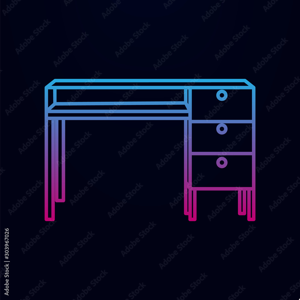 Desk nolan icon. Simple thin line, outline vector of household icons for ui and ux, website or mobile application Desk nolan icon. Simple thin line, outline vector of household icons for ui and ux, website or mobile application