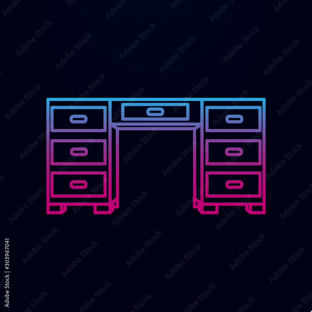 Desk nolan icon. Simple thin line, outline vector of household icons for ui and ux, website or mobile application Desk nolan icon. Simple thin line, outline vector of household icons for ui and ux, website or mobile application