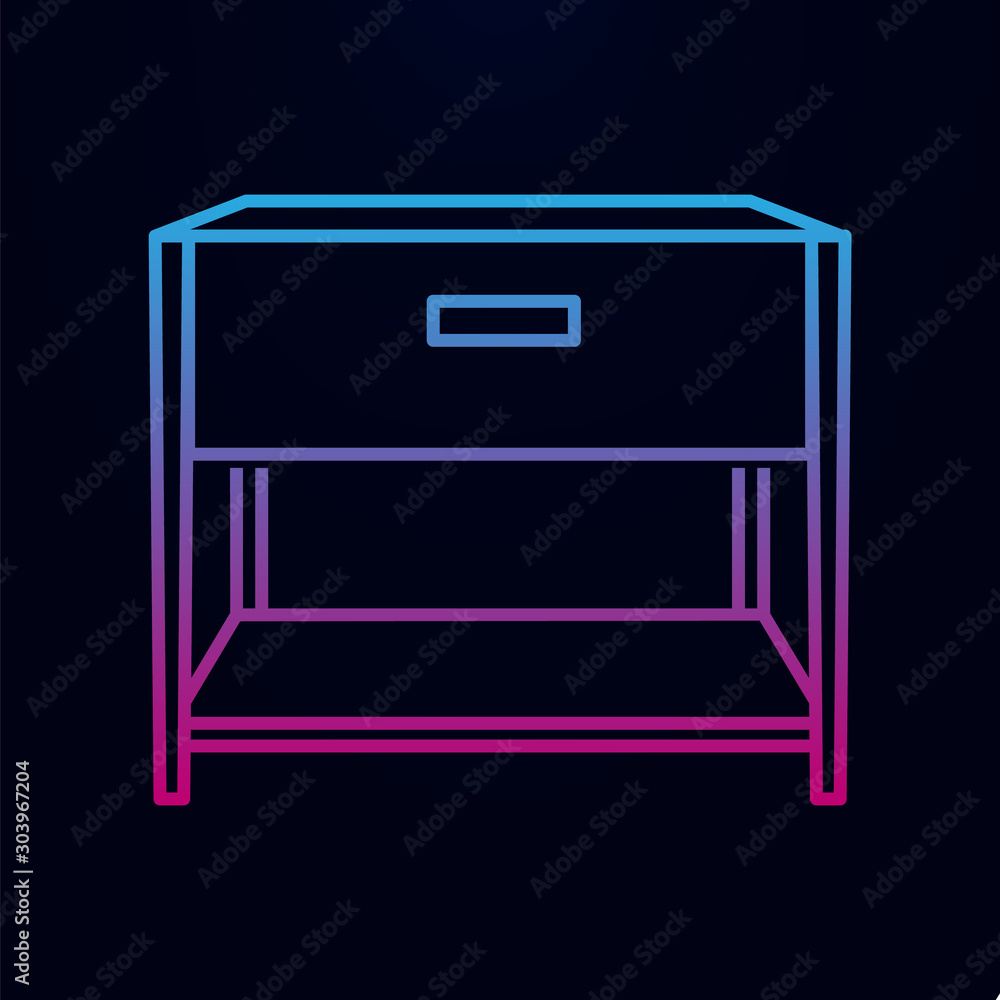 Nightstand nolan icon. Simple thin line, outline vector of household icons for ui and ux, website or mobile application Nightstand nolan icon. Simple thin line, outline vector of household icons for ui and ux, website or mobile application