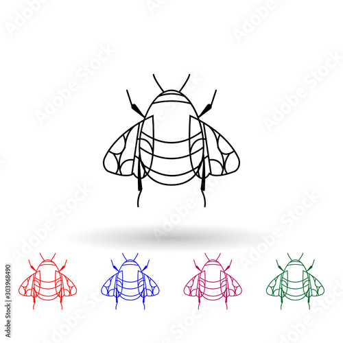 Bumblebee multi color icon. Simple thin line, outline vector of insect icons for ui and ux, website or mobile application