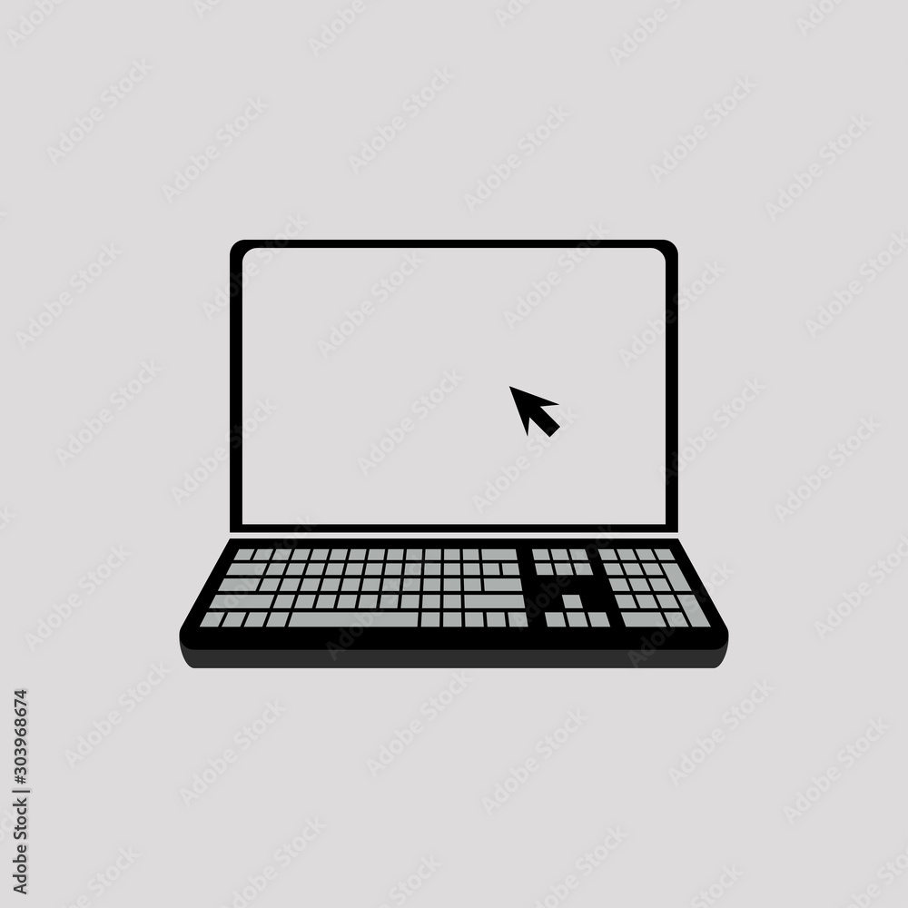 Simple laptop icon with a blank screen Simple laptop icon with a blank screen