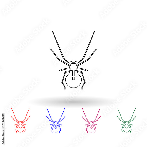 Spider multi color icon. Simple thin line, outline vector of insect icons for ui and ux, website or mobile application