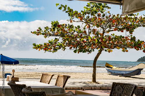 scenic view of sea beach cafe in Florianopolis, Santa Catarina, Brazil photo