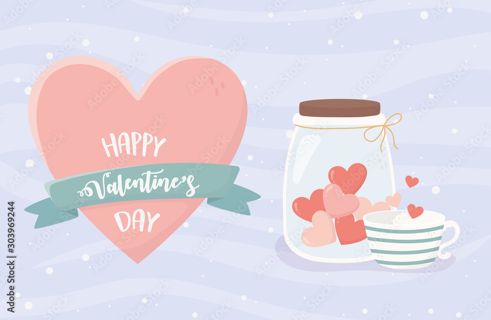 happy valentines day jar with hearts coffee cup happy valentines day jar with hearts coffee cup