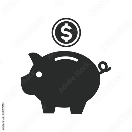 piggy bank icon vector template