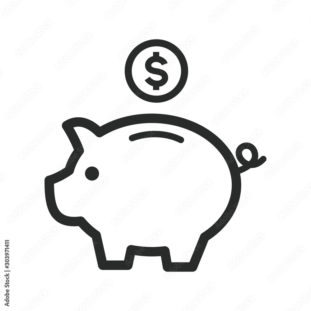 Fotografia piggy bank icon vector template