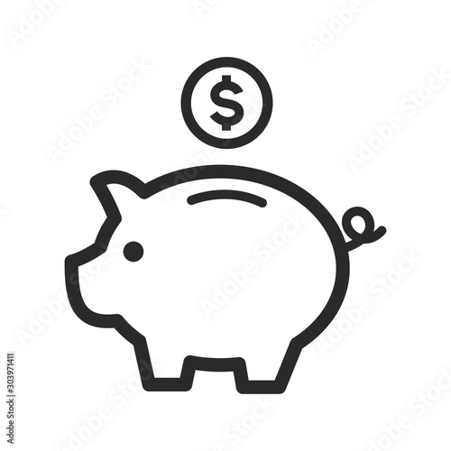 piggy bank icon vector template photo
